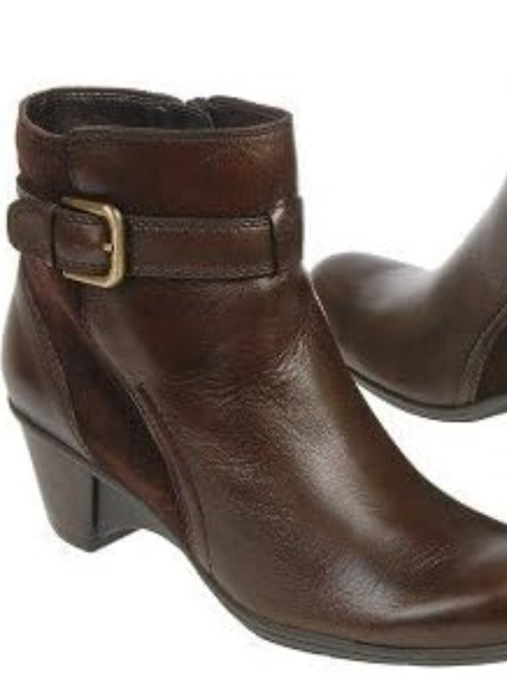 Naturalizer Oxford Brown Leather Ankle Boots, Women's
